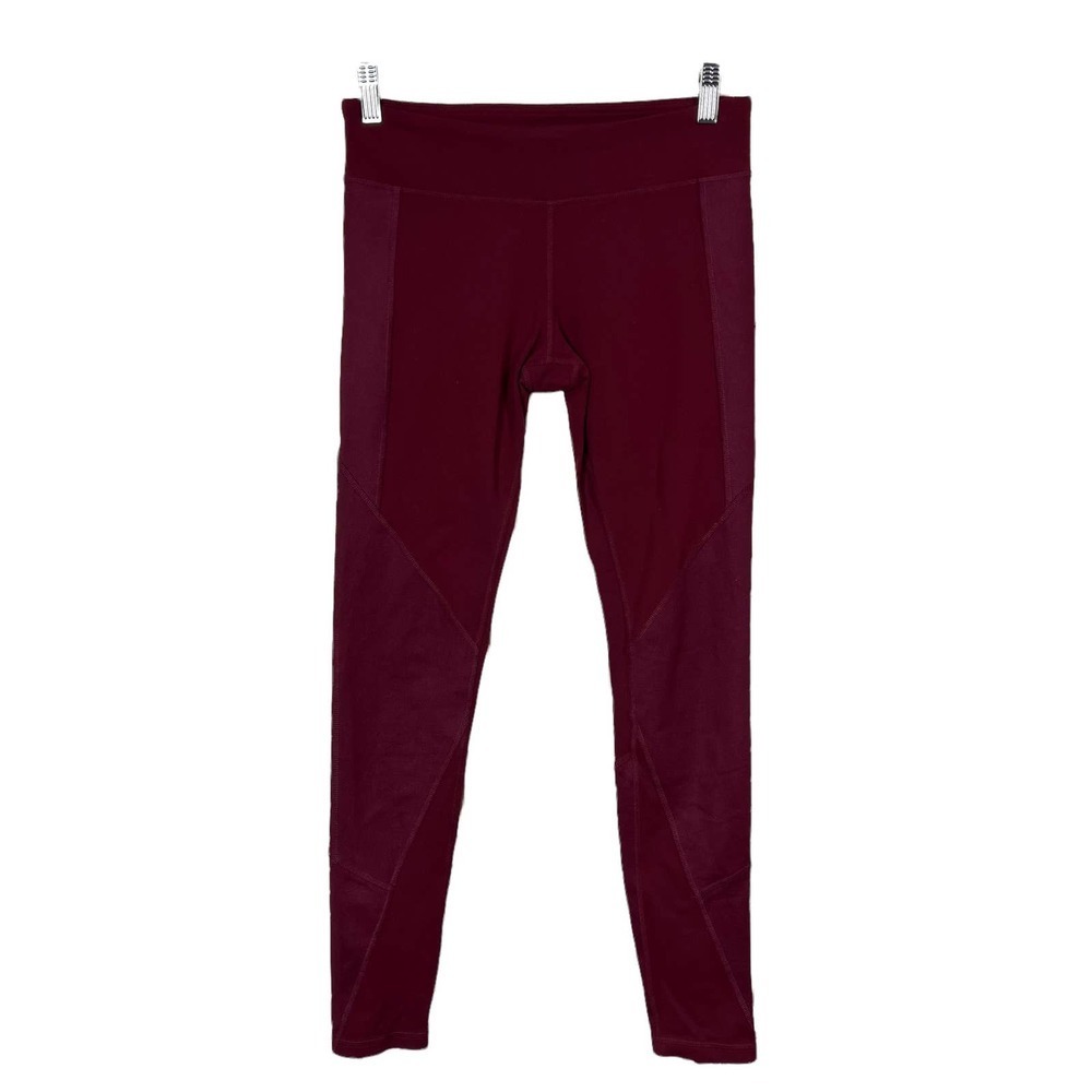 Alo Yoga Undertone Back Zip Leggings Deep Plum Maroon Red Size Medium